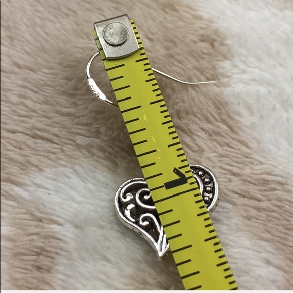 Sterling Silver Tibetan Heart Filigree Earrings - Picture 6 of 6